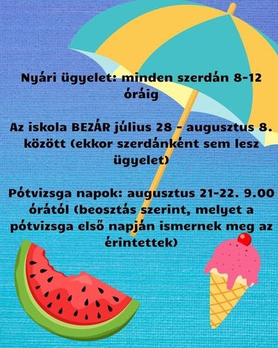 Nyári ügyelet